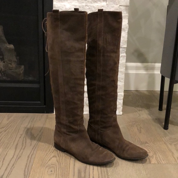 Lavorazione Artigiana Italian Suede Knee High Boots - Picture 1 of 8